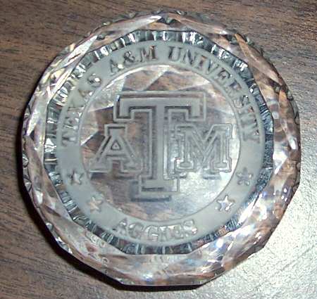 Waterford Crystal Paperweight Texas A&M - Boxed