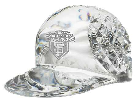 Waterford Crystal Paperweight Baseball Cap Ws 2010 Sf Giants - Boxed