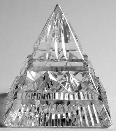 Waterford Crystal Paperweight Pyramid With 3 Different Cuts - No Box