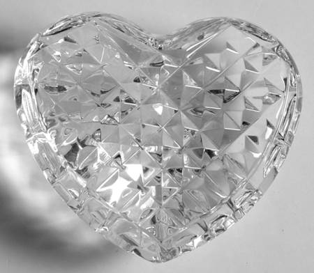Waterford Crystal Paperweight Clear Heart Hand Cooler - Boxed