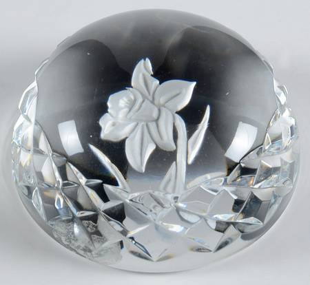 Waterford Crystal Paperweight Daffodil Dome - No Box