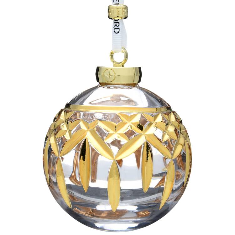 Waterford Christmas Ornament Lismore Bauble- Gilded - With Box