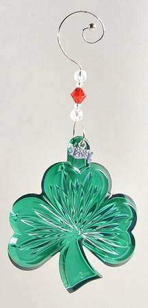 Annual Shamrock Ornament Shamrock Green - Red Enhancer - Boxed