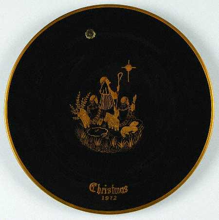 Crystal Christmas Plates Holy Birth - With Box