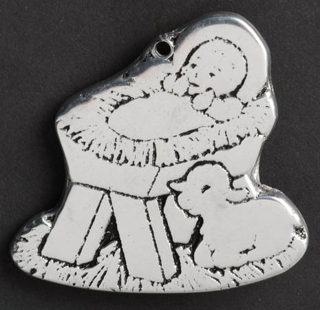 Wilton Armetale Christmas Ornament Jesus In Manager - No Box