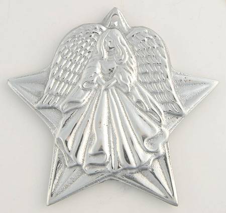 Wilton Armetale Christmas Ornament Angel In A Star - No Box