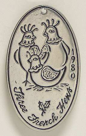 Twelve Days of Christmas 3 French Hens - No Box