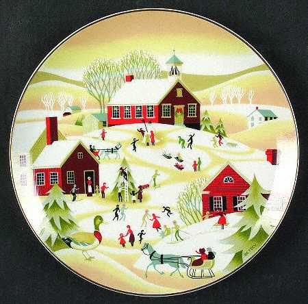 Christmas Plate Village School - Boxed
