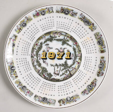 Calendar Plate Victorian Almanac - With Box