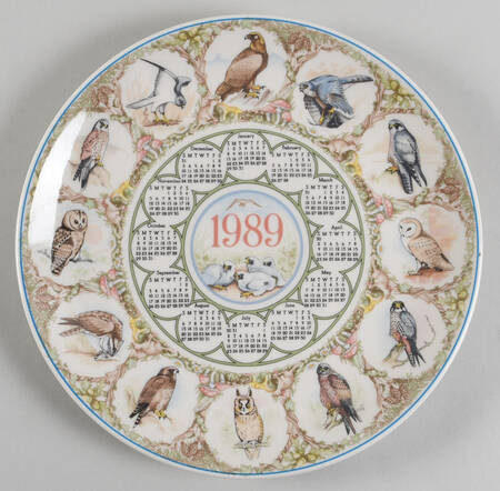 Calendar Plate Birds Of Prey - No Box
