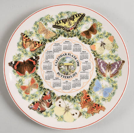 Calendar Plate Butterflies - No Box