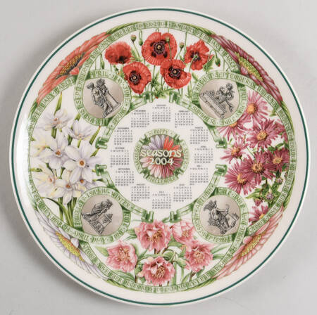 Calendar Plate Flowers - No Box