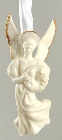 Wedgwood Christmas Ornament Christmas Angel With Wreath - Boxed