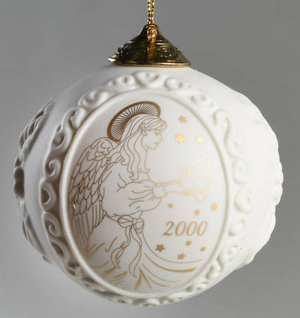 Wedgwood Christmas Ornament 2000 Angel Ball - Boxed
