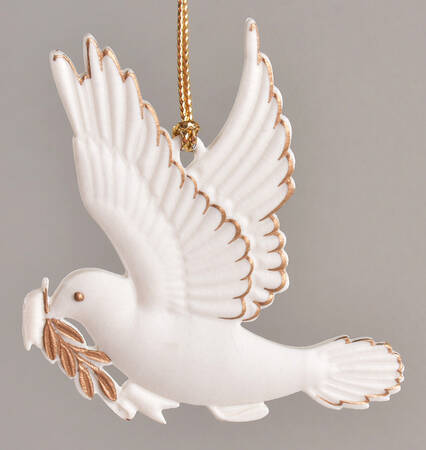 Wedgwood Christmas Ornament Dove-Gold-Peace - Boxed
