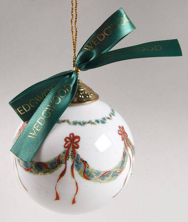 Wedgwood Christmas Ornament Holiday Garland Ball - With Box