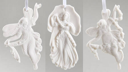 Wedgwood Christmas Ornament Fairies Set Of 3 - Boxed