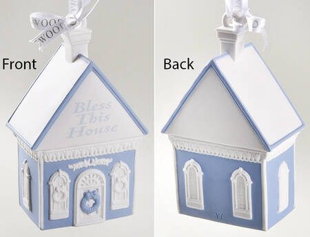 Wedgwood Christmas Ornament Bless This House - Blue - Boxed