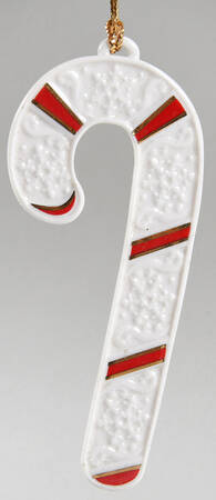 Wedgwood Christmas Ornament Candy Cane-White-Red Stripe - With Box 53