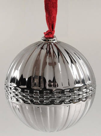 Wedgwood Christmas Ornament Fluted Ornament- Silver Coated - Boxed