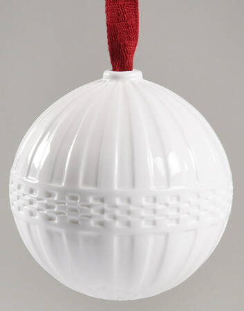 Wedgwood Christmas Ornament Fluted Ball Ornament - Boxed