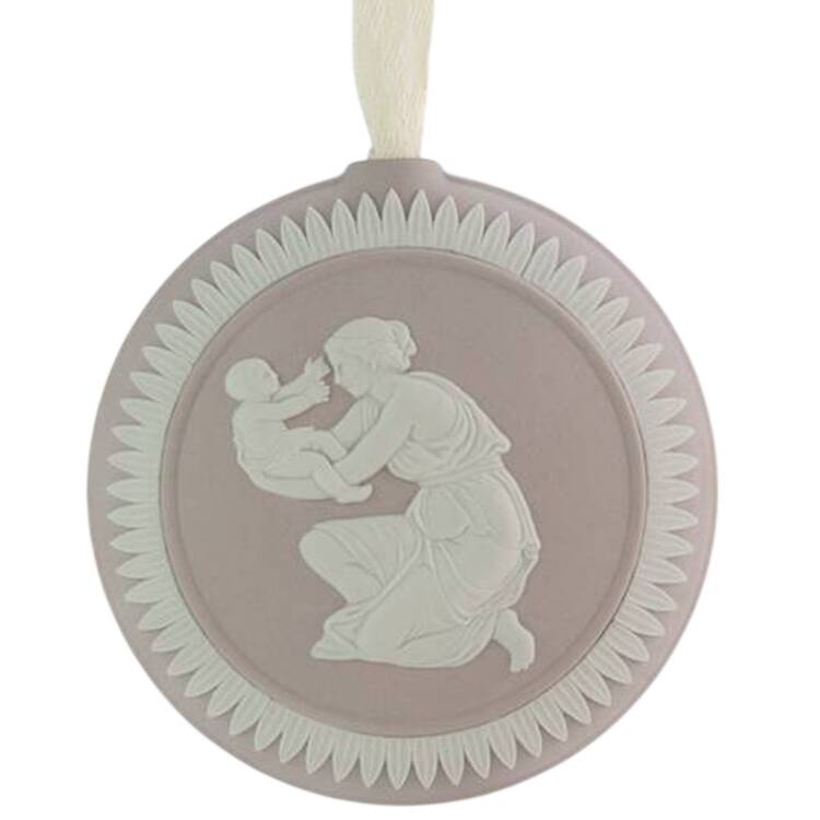 Wedgwood Christmas Ornament Festive Mother And Child Mink - With Box 233