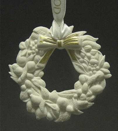 Wedgwood Christmas Ornament Victorian Wreath Ornament - Boxed