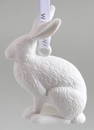 Wedgwood Christmas Ornament Hare - White - Boxed