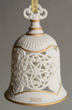 Wedgwood Christmas Ornament Jasper Pierced Bell - Boxed