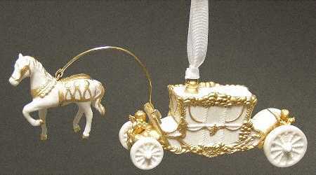 Wedgwood Christmas Ornament Horse & Carriage-Painted - No Box