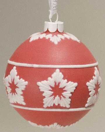 Wedgwood Christmas Ornament Red Star Ball-Small - Boxed