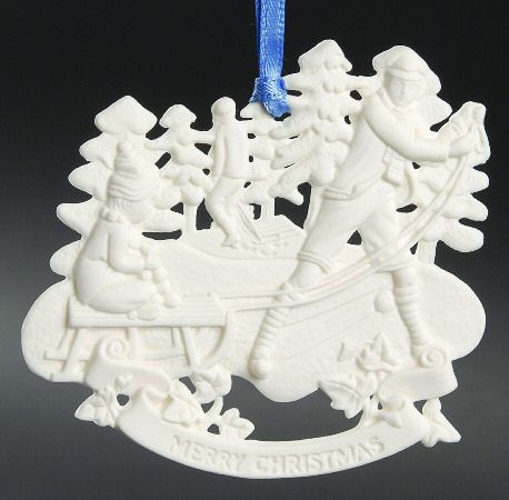 Wedgwood Christmas Ornament Sledding - Boxed