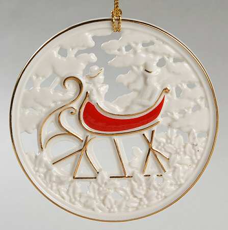 Wedgwood Christmas Ornament Sleighride-Red & White - Boxed