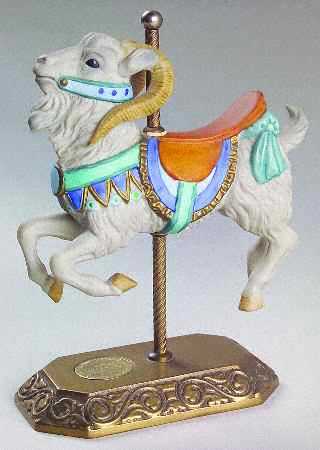 American Carousel Looff Ram-Brass Base - Boxed