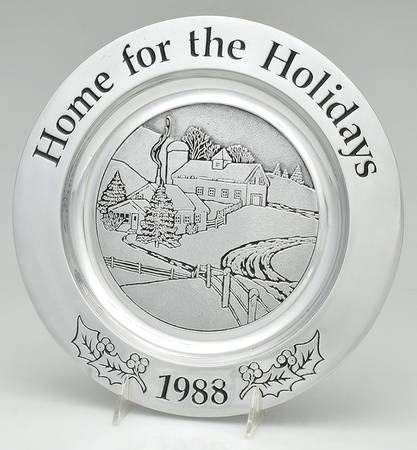 Wilton Armetale Christmas Plate Home For The Holidays - No Box