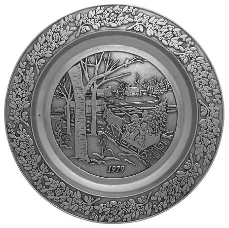 Wilton Armetale Christmas Plate Sleigh Ride-Mistletoe - No Box