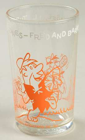 Flintstones Glasses 1964 Playing Baseball - No Box