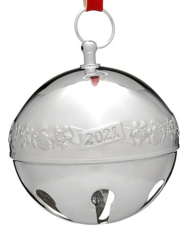 Sleigh Bell-Sterling Ornament 2021 Acorns & Snowflakes  2 3/4 Ht - Boxed