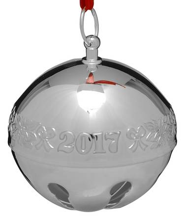 Sleigh Bell-Sterling Ornament 2017 Ribbon & Flowers - Boxed