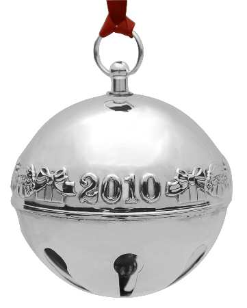 Sleigh Bell-Sterling Ornament 2010 Presents & Santas - With Box