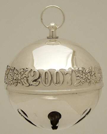 Sleigh Bell-Sterling Ornament 2007 Candy Canes - Boxed