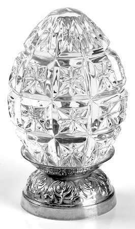 Annual Egg (Sterling or Silverplate Base) 2001-Crystal Egg With Base - Boxed