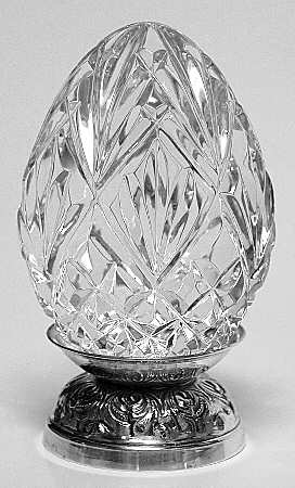 Annual Egg (Sterling or Silverplate Base) 1994-Crystal Egg With Base - Boxed