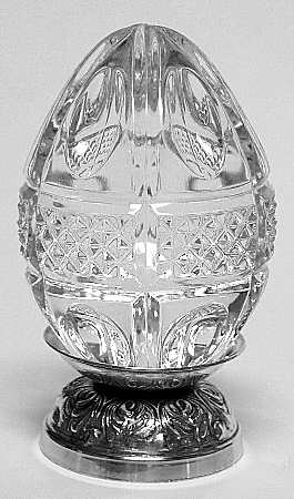 Annual Egg (Sterling or Silverplate Base) 1997-Crystal Egg With Base - Boxed