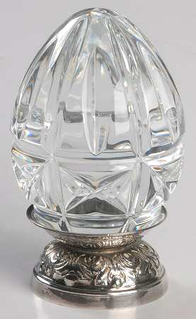 Annual Egg (Sterling or Silverplate Base) 2000-Crystal Egg With Base - Boxed