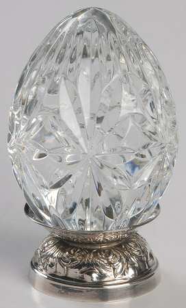 Annual Egg (Sterling or Silverplate Base) 1995-Crystal Egg With Base - No Box