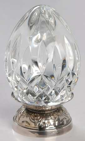Annual Egg (Sterling or Silverplate Base) 1993-Crystal Egg With Base - Boxed