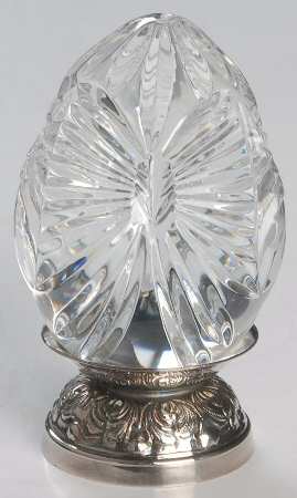 Annual Egg (Sterling or Silverplate Base) 1996-Crystal Egg With Base - Boxed