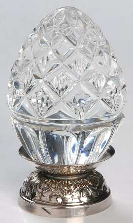 Annual Egg (Sterling or Silverplate Base) 1998-Crystal Egg With Base - Boxed