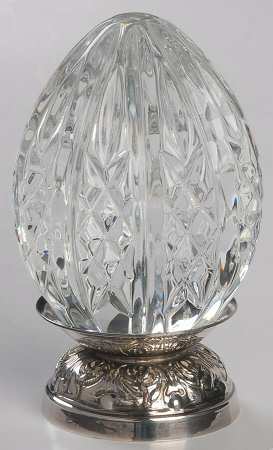 Annual Egg (Sterling or Silverplate Base) 1999-Crystal Egg With Base - Boxed